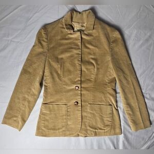 Vintage Blazer Sweet Petites Alex Colman Ribbed Corduroy Beige Fitted Jacket